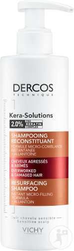 Vichy Dercos Kera-Solutions Restorative Shampoo For Attacked And Damaged Hair Pump Bottle 250ml