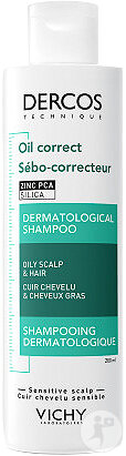 Vichy Dercos Sebum Regulating Shampoo Oily Hair And Oily Scalp Bottle 200ml