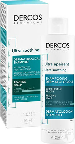 Vichy Dercos Ultra-Sensitive Shampoo Without Sulfates For Dry To Oily Hair Bottle 200ml