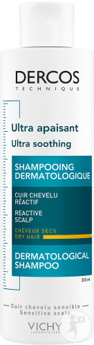 Vichy Dercos Ultra-Sensitive Shampoo Without Sulfates Dry Hair Bottle 200ml