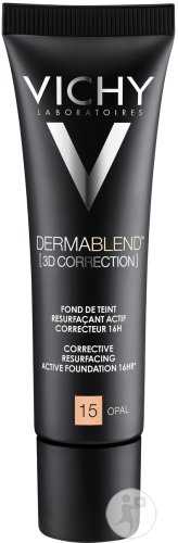 Vichy Dermablend 3D Correction Corrective Make-Up Fluid 16h Hold 15 Opal Tube 30ml