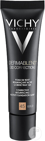 Vichy Dermablend [3D Correction] Make-Up Foundation 16st Impure Acne-Prone Skin 45 Gold 30ml