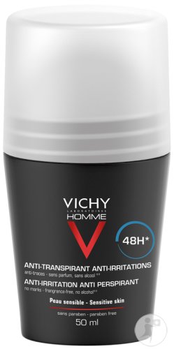 Vichy Homme Deodorant For Sensitive Skin 48h+ Roll-On 50ml