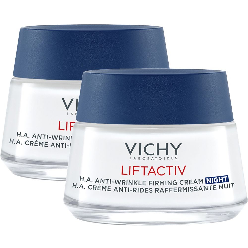 Vichy Liftactiv Hyaluron Anti-Wrinkle & Firming Cream Night Cream: Firming anti-aging night cream with hyaluronic acid 2x50 ml