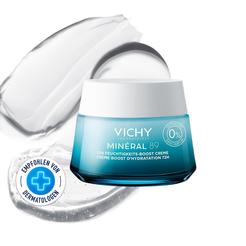 Vichy Minéral 89 72H Moisture Boost Cream for normal skin. With minerals, long-chain hyaluronic acid, niacinamide (B3) and squalane 50 ml