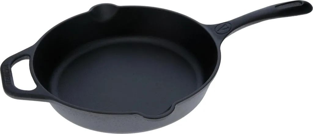 Victoria 32432 Cast Iron Skillet Induction 25cm for Fire, Grill Cast Iron Skillet without PTFE Black