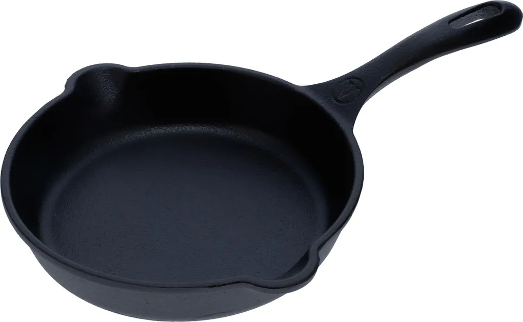 Victoria 35969 Cast Iron Skillet Induction 16.5cm for Fire, Grill Cast Iron Skillet without PTFE Black