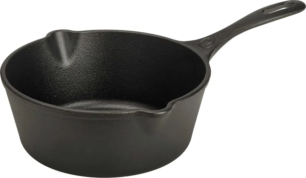 Victoria 37819 Deep Cast Iron Skillet Enamelled Induction 20cm, Cast Iron Skillet without PTFE Black