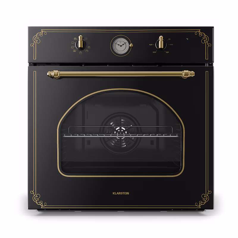 KLARSTEIN Victoria built-in oven, retro design, 9 functions, 50-250°C, black