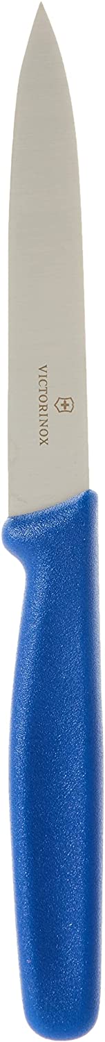 Victorinox Vegetable Knife, 10 cm, Middle Point, Blade Guard, Dishwasher Safe, Blue