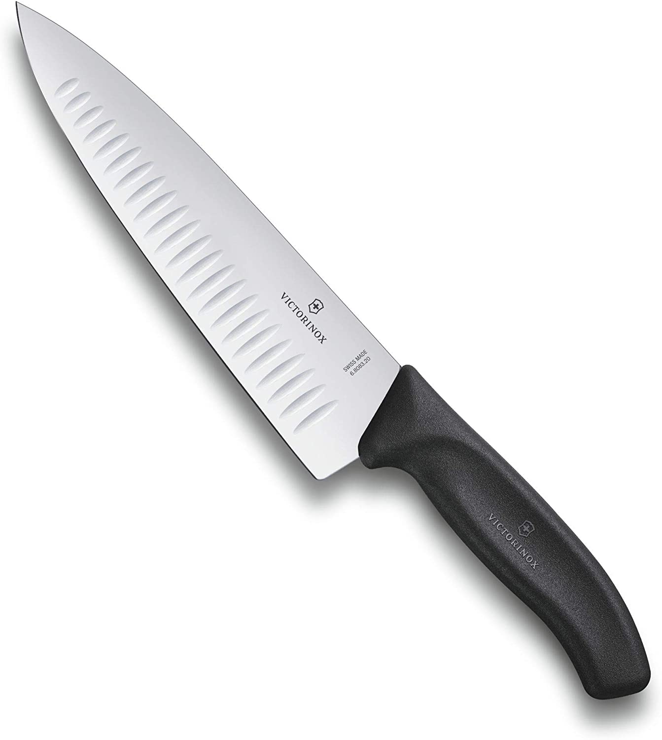 \'Victorinox Cooks Knife 20 cm Carving Knife Extra Broad Kullen Black Blister – 6.8083.20b