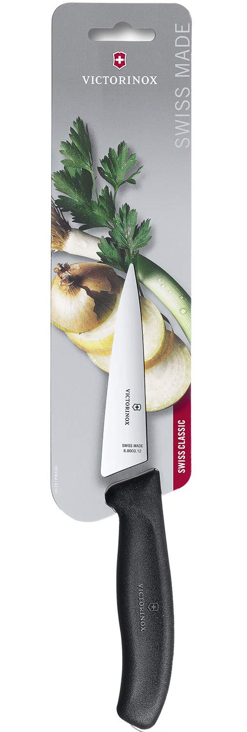 'Victorinox Cooks Knife Carving Knife 6.8003.12b Black on Blister Length 12