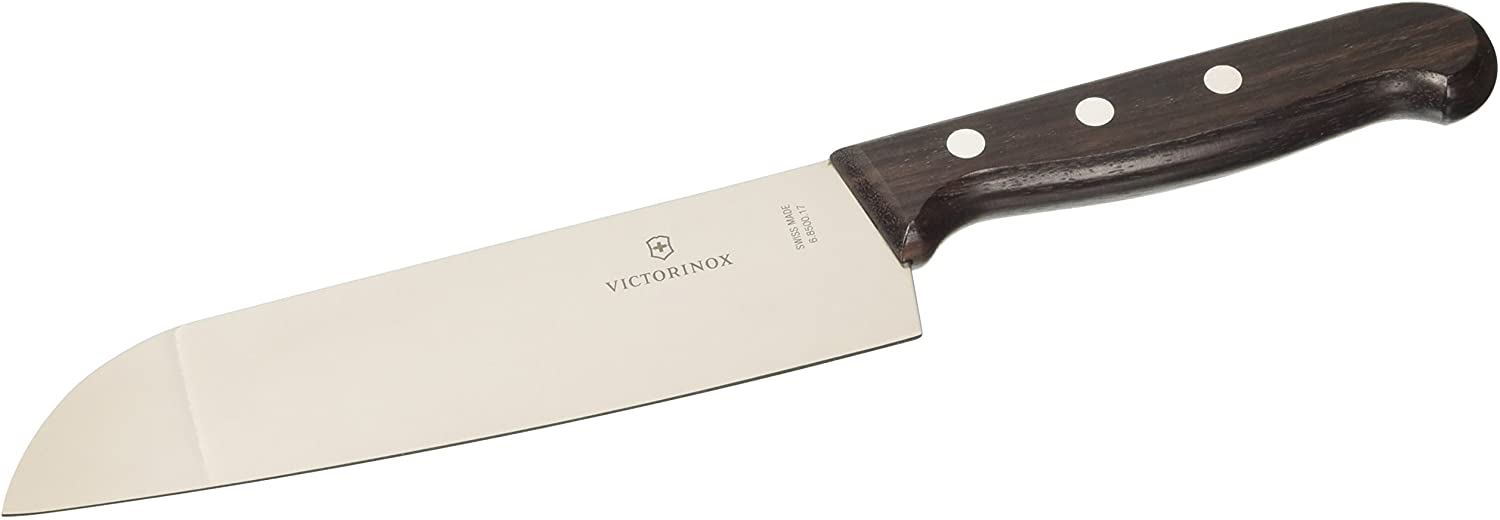 Victorinox Rosewood 17cm Santoku Knife with Wooden Handle Stainless Steel Dishwasher Safe