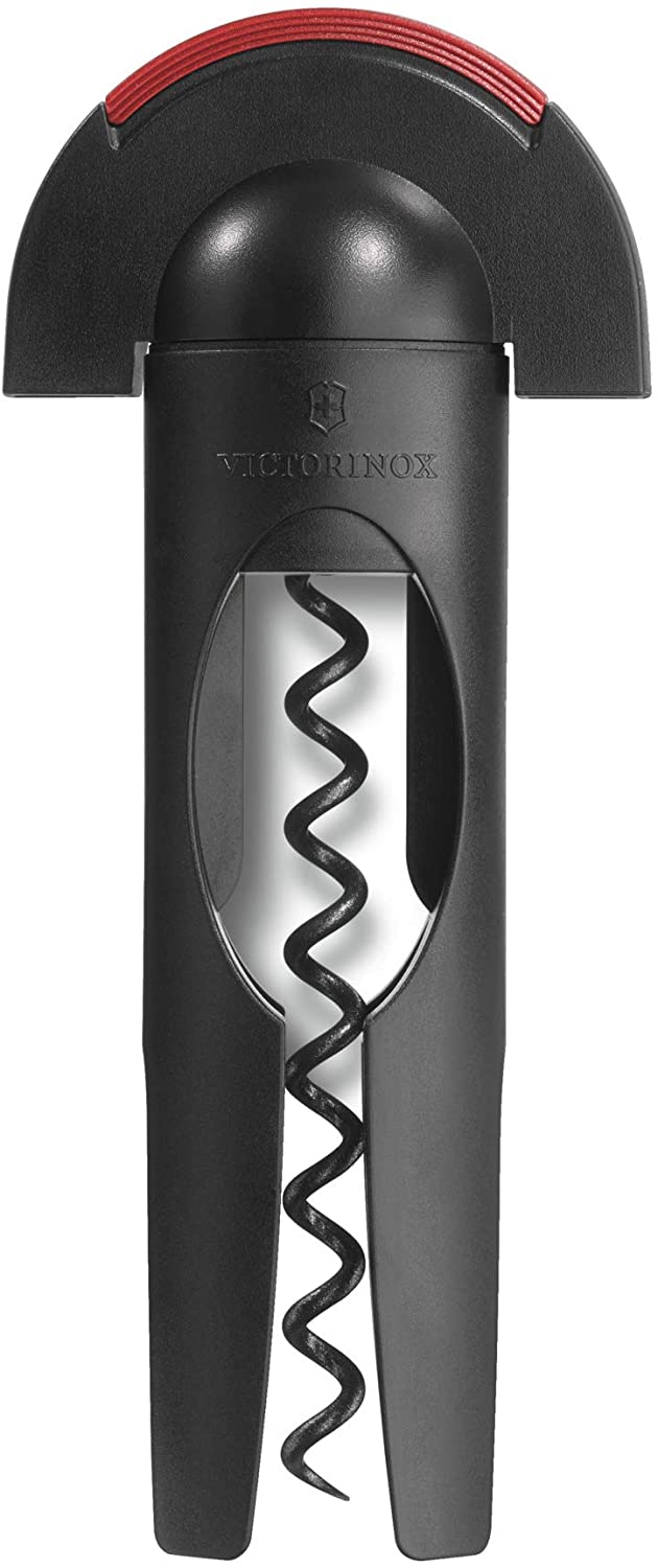 Victorinox Kitchen Utensils Corkscrew with Capsule Cutter Teflon Coated Spiral Red Black