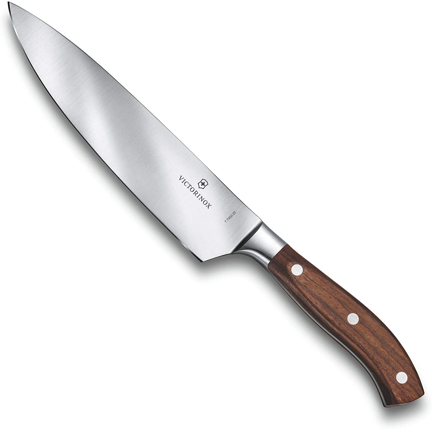 Victorinox Grand Maitre Wooden Chef\'s Knife, 20 cm Blade, Forged, Rustproof, Stainless Steel, Gift Box