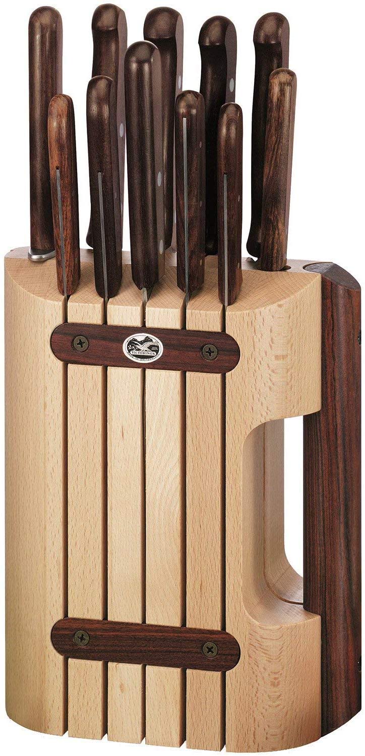 Victorinox Wood Knife Block Set 11 Piece Beech Wood Peeler Bread Knife Dishwasher Safe