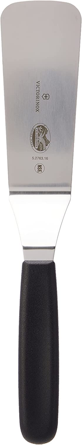 Victorinox Swiss Classic Angle Spatula for Baking, Swiss Made, 12 cm, Narrow, Stainless Steel, Rustproof, Black
