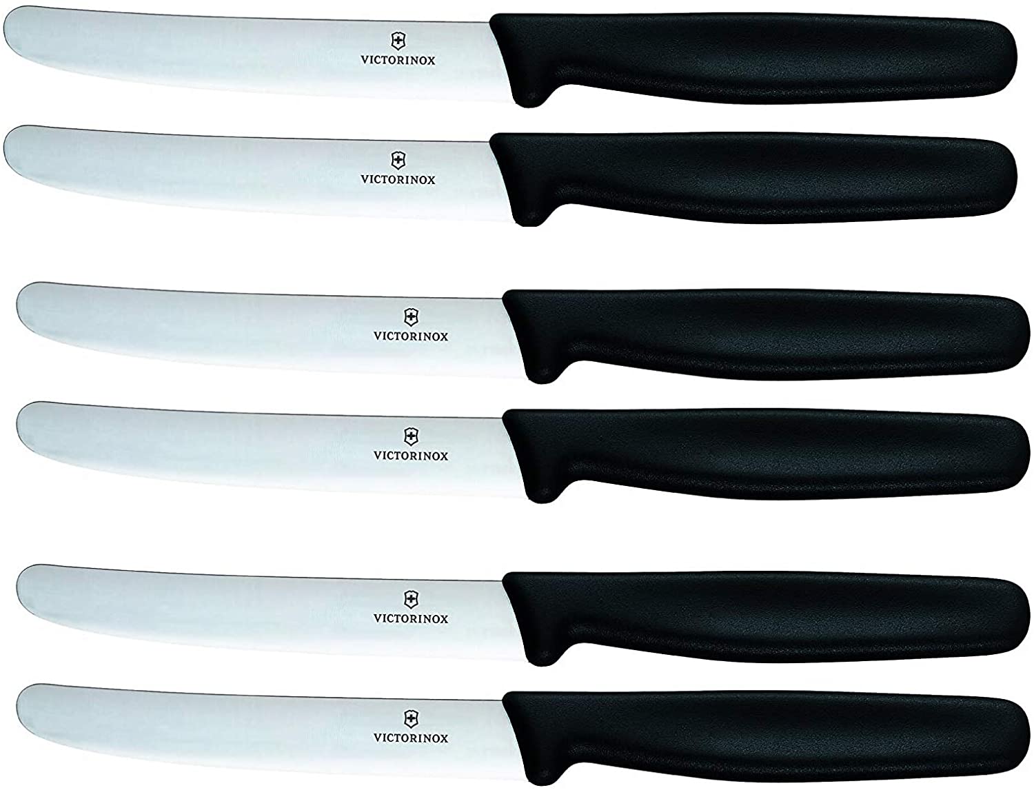 Victorinox 5.1303.6 Table Knives Round Pack of 6 Black