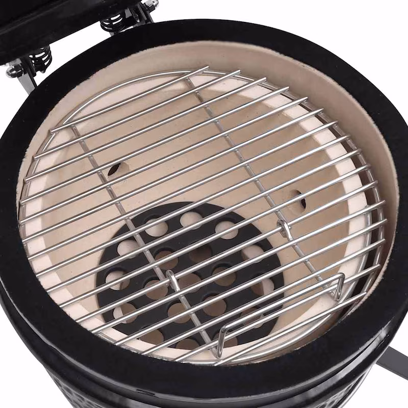 vidaXL 2-in-1 Kamado Grill Smoker Ceramic 56 cm: Color - Black