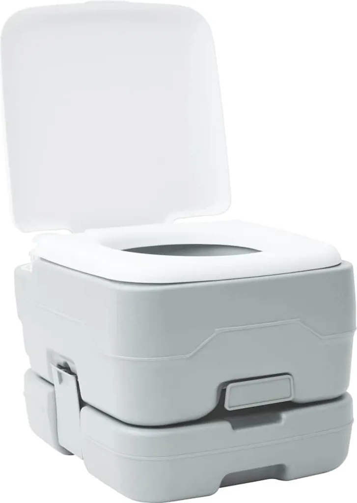 vidaXL Camping Toilet Grey and White 41.5 x 36.5 x 30 cm Polyethylene