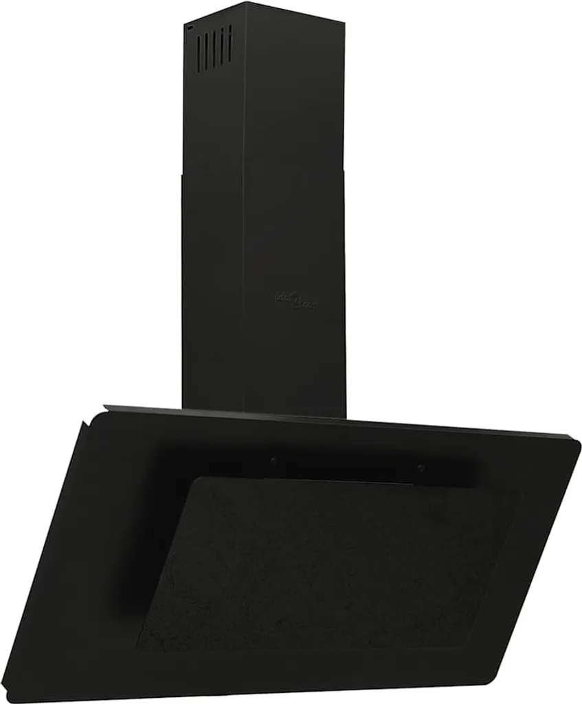 vidaXL extractor hood 90 cm stainless steel and tempered glass black
