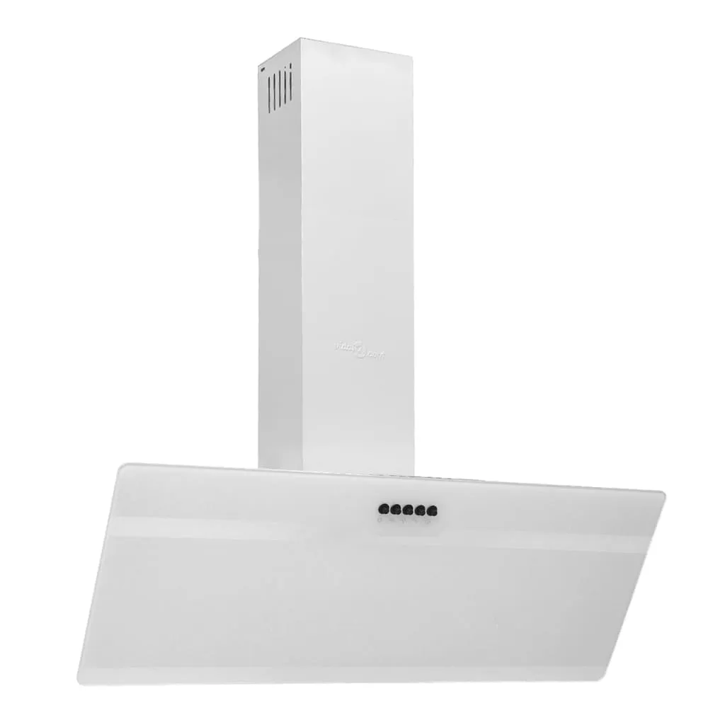 vidaXL extractor hood 90 cm steel and tempered glass white