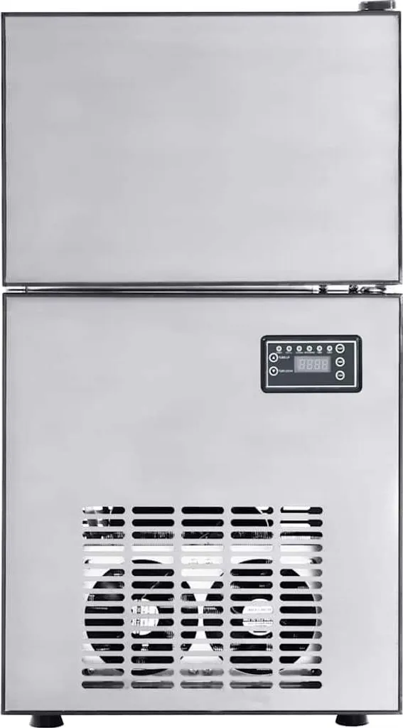 vidaXL Ice Cube Maker with Door, Silver, 43 x 40 x 71 cm, Stainless Steel