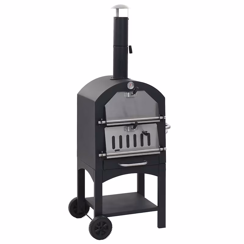 vidaXL Garden Charcoal Pizza Oven with Firebrick
