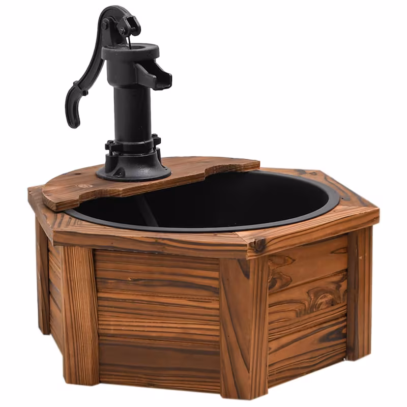 vidaXL Garden Fountain with Pump 57x57x53 cm Solid Fir Wood