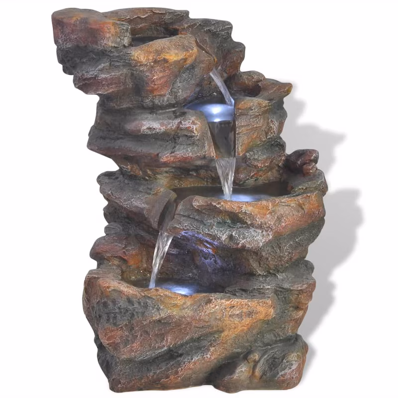 vidaXL Indoor Fountain with LED Light, Polyresin