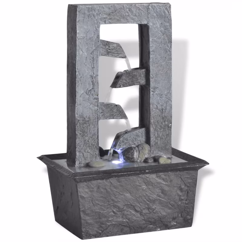 vidaXL Indoor Fountain with LED Light, Polyresin