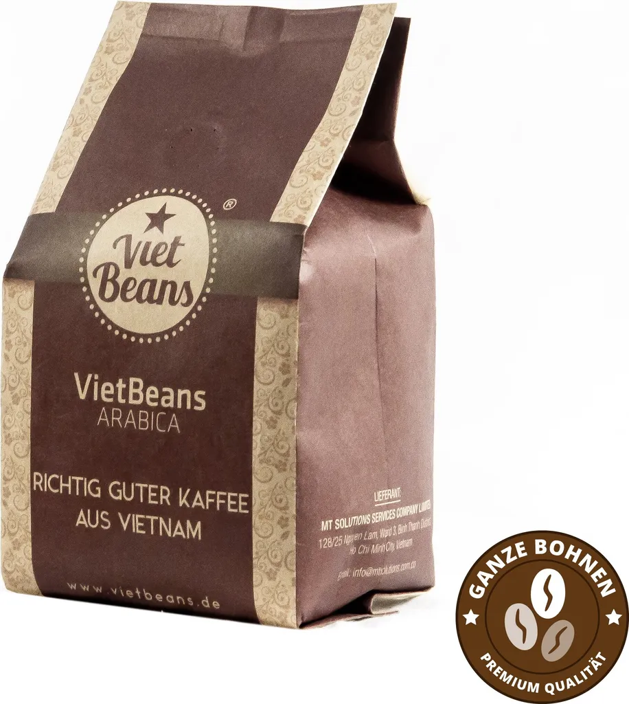 VietBeans 100% Arabica - Whole Arabica Coffee Beans - Exclusive Highland Coffee - 250g