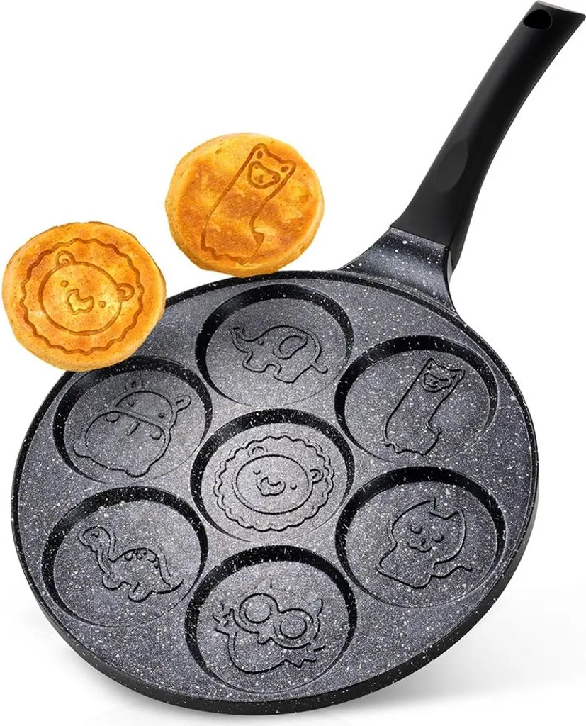 Vilde | Pan - Egg pan - Ø 26 cm - Granite - 7 wells - Non-stick coating - Animal motifs