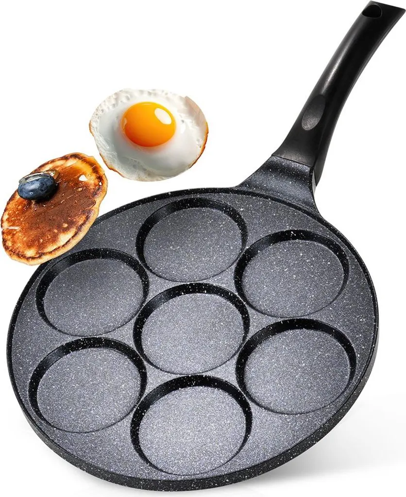 Vilde | Pan - Egg pan - Ø 26 cm - Black - Granite coating - 7 wells for perfect eggs