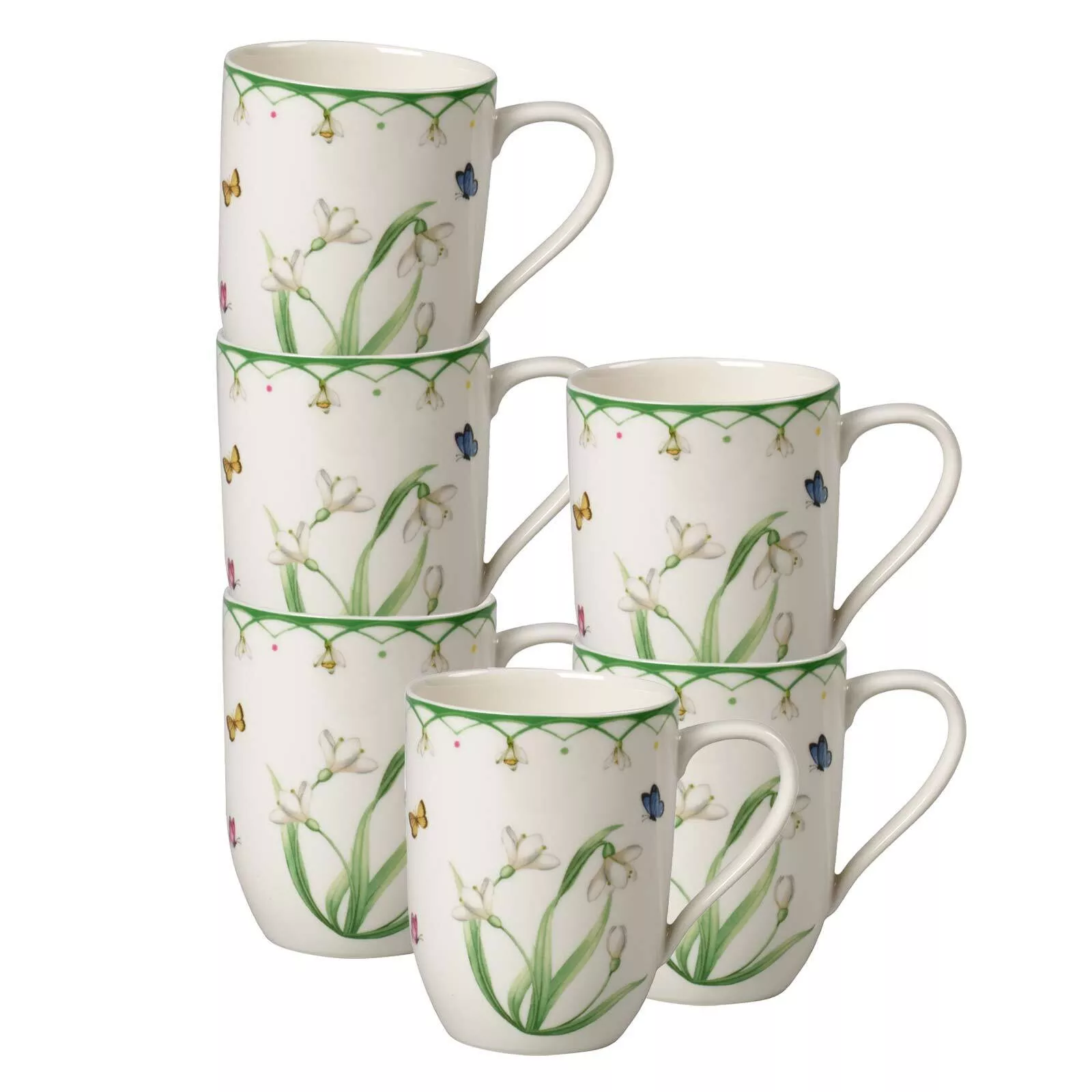 Villeroy & Boch Mug with Handle, Colourful Spring, assorted colors, 340 ml, 6-piece set