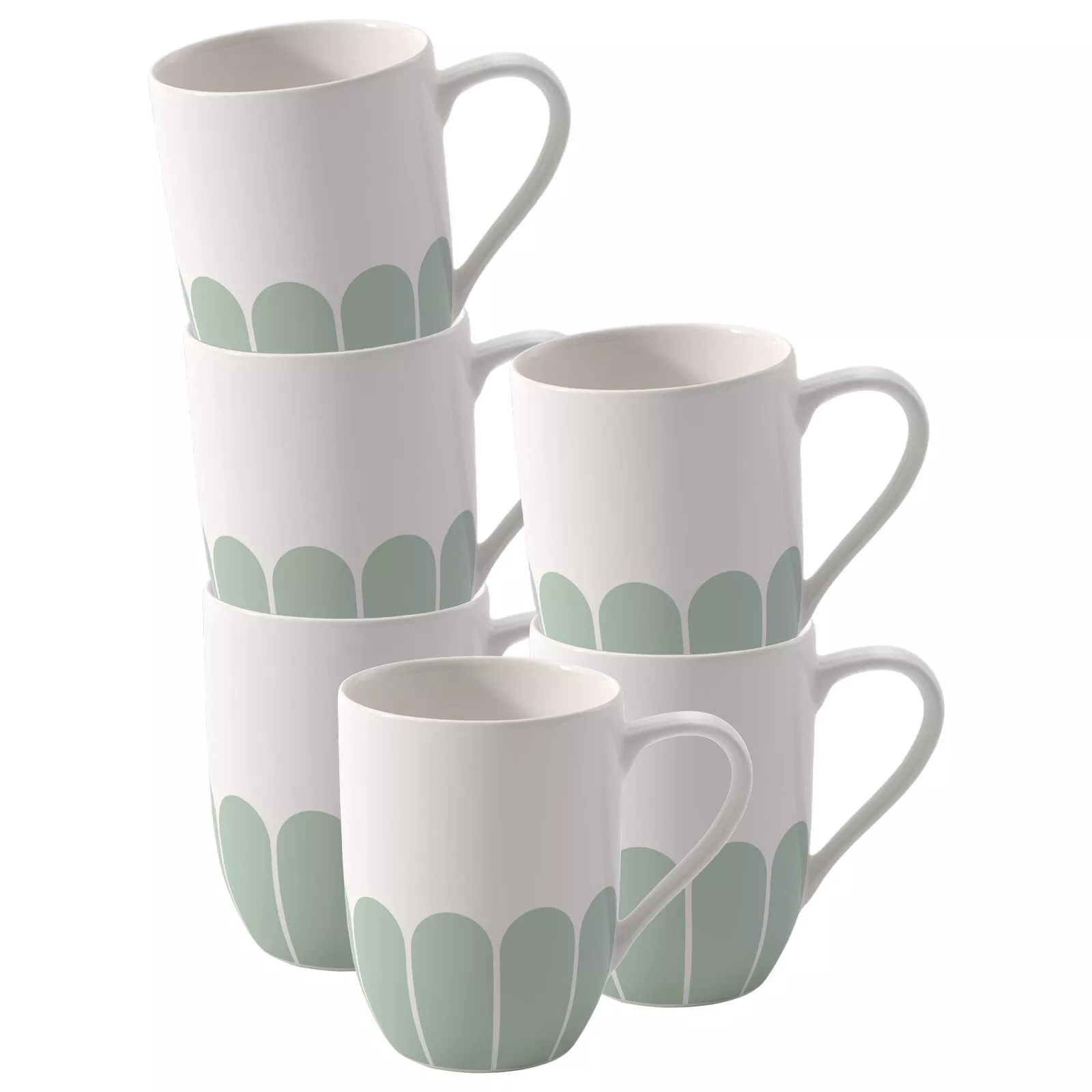 Villeroy & Boch HANDLE MUG Fleur Couleur Vert 290 ml set of 6