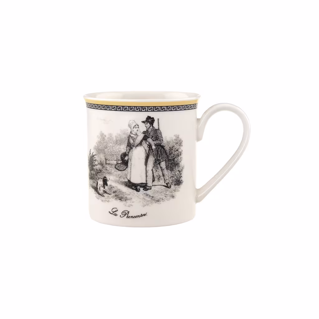 Villeroy & Boch coffee mug Audun Chasse white-grey-yellow 300 ml