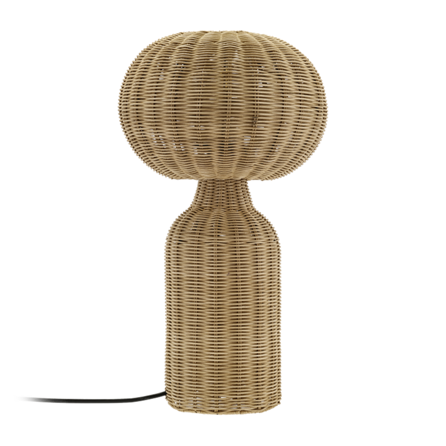 Vinka table lamp, natural rattan, Ø30 cm