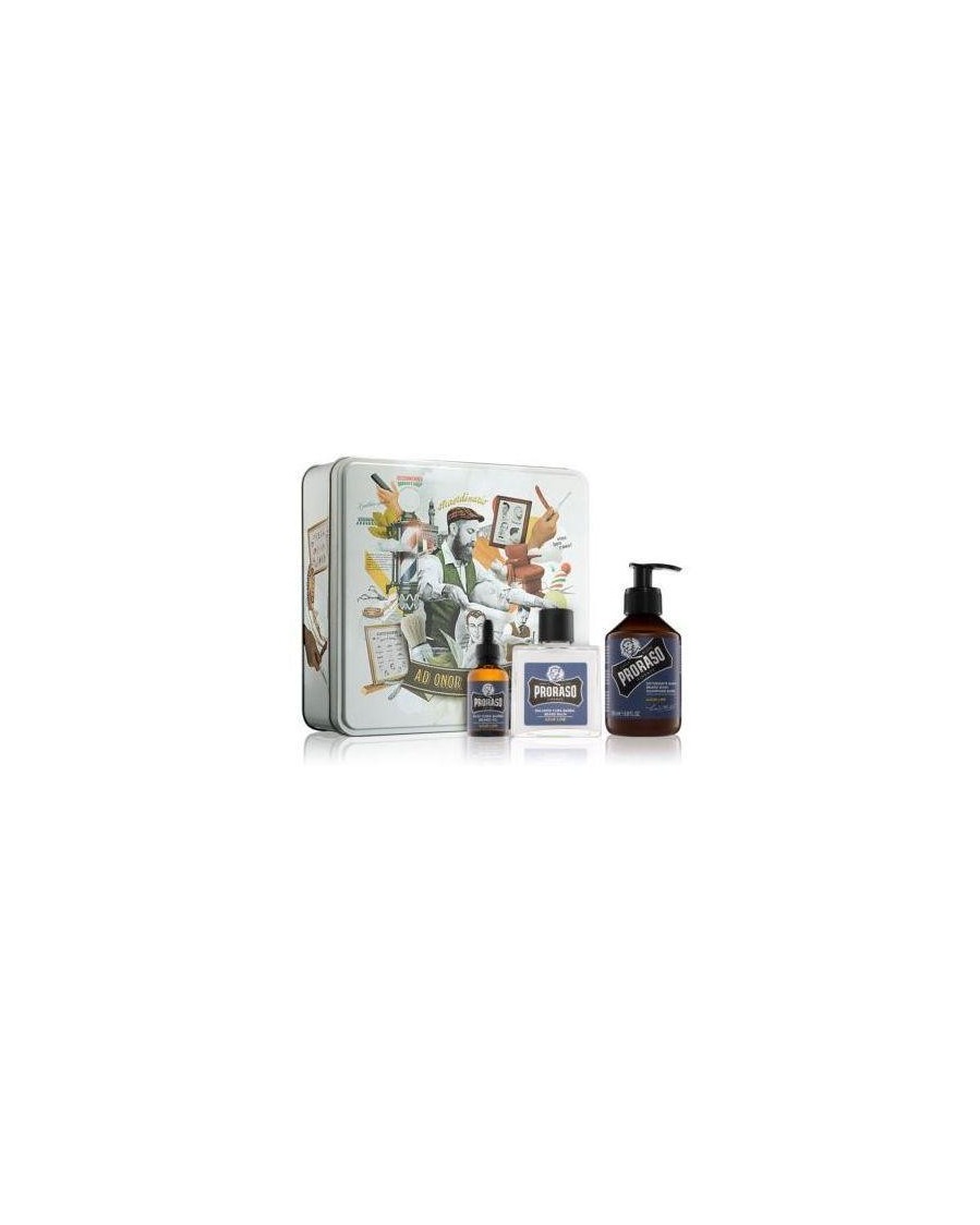 PRORASO Vintage beard care set azure & lime care accessory