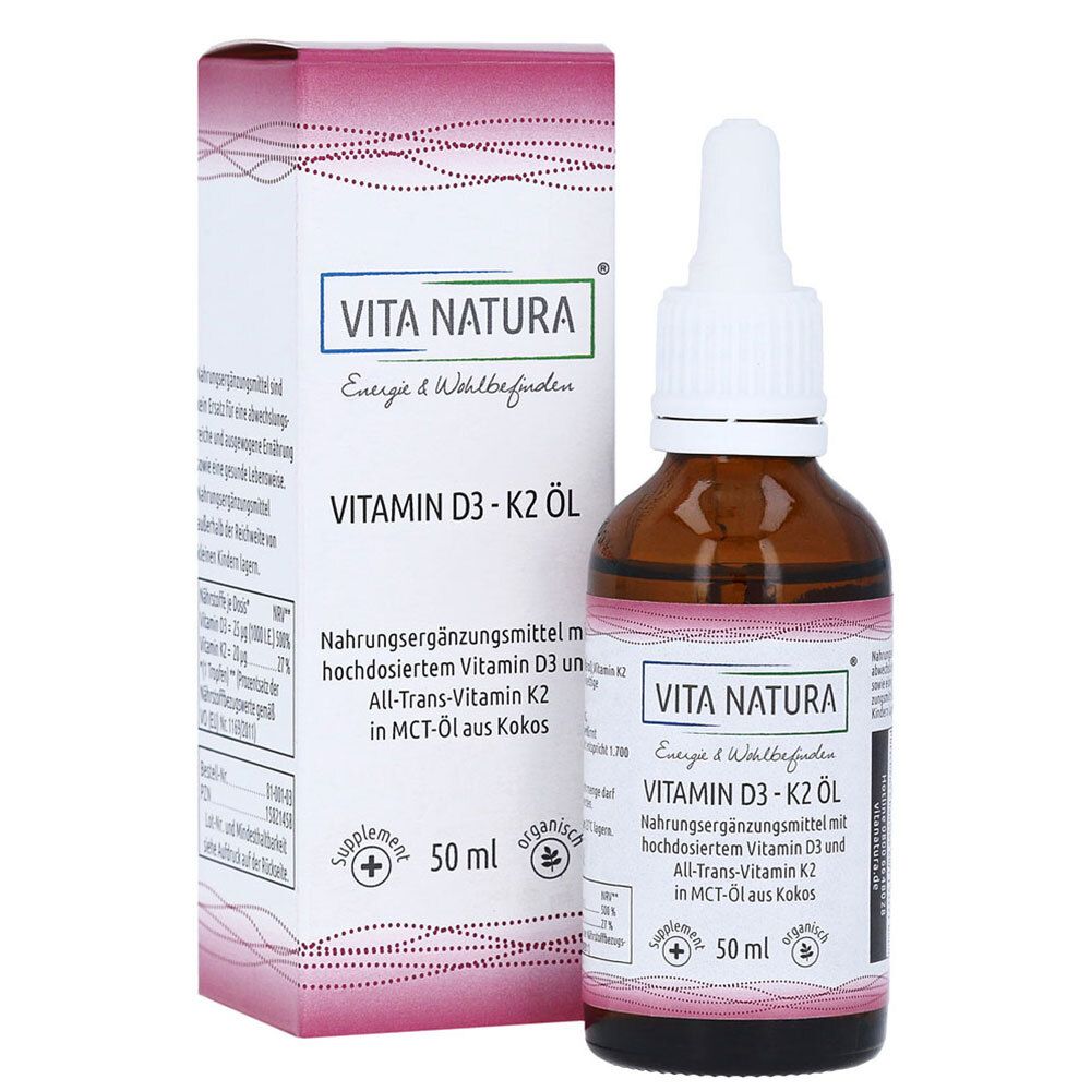 Vita Natura Vitamin D3 1000 I.E + K2 20 µg drops