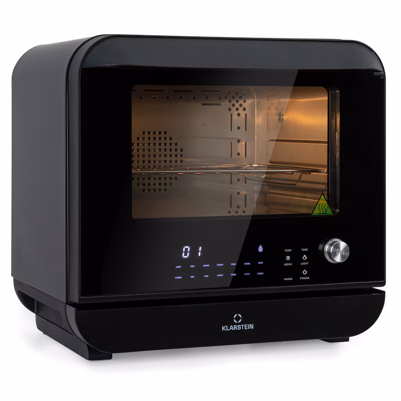 KLARSTEIN Vita Pro Hot Air Fryer Steam Cooking 2450 W 18 Ltr 800 ml Water Tank Black