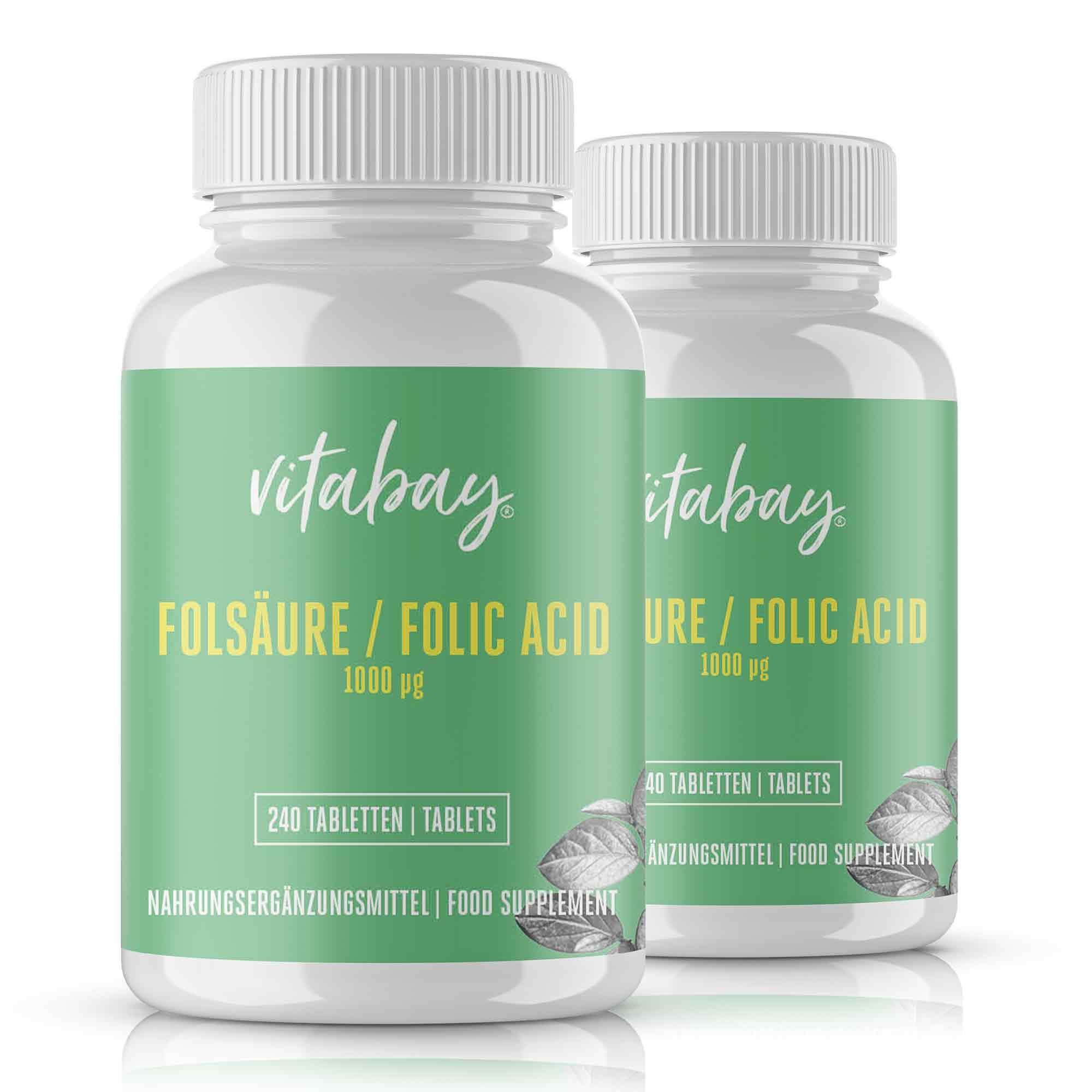 Vitabay Folic Acid - Folic Acid - 1000 mcg 480 St