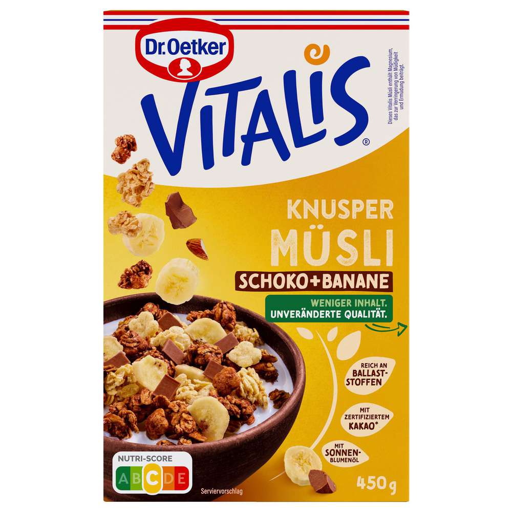 Dr. Oetker Vitalis Crunchy Muesli Chocolate + Banana