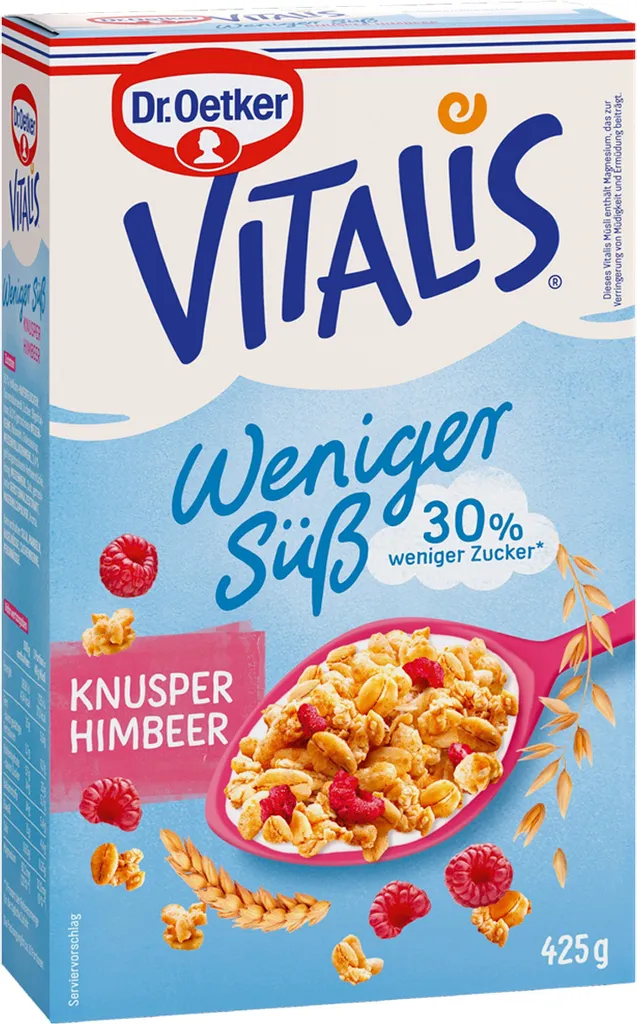 Mega-Paradies Vitalis Less Sweet Crunchy Raspberry 0.425kg 425g
