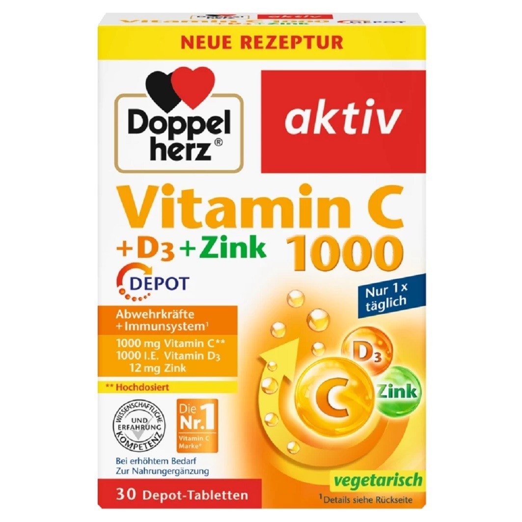 Doppelherz Vitamin C 1000 + D3 + zinc