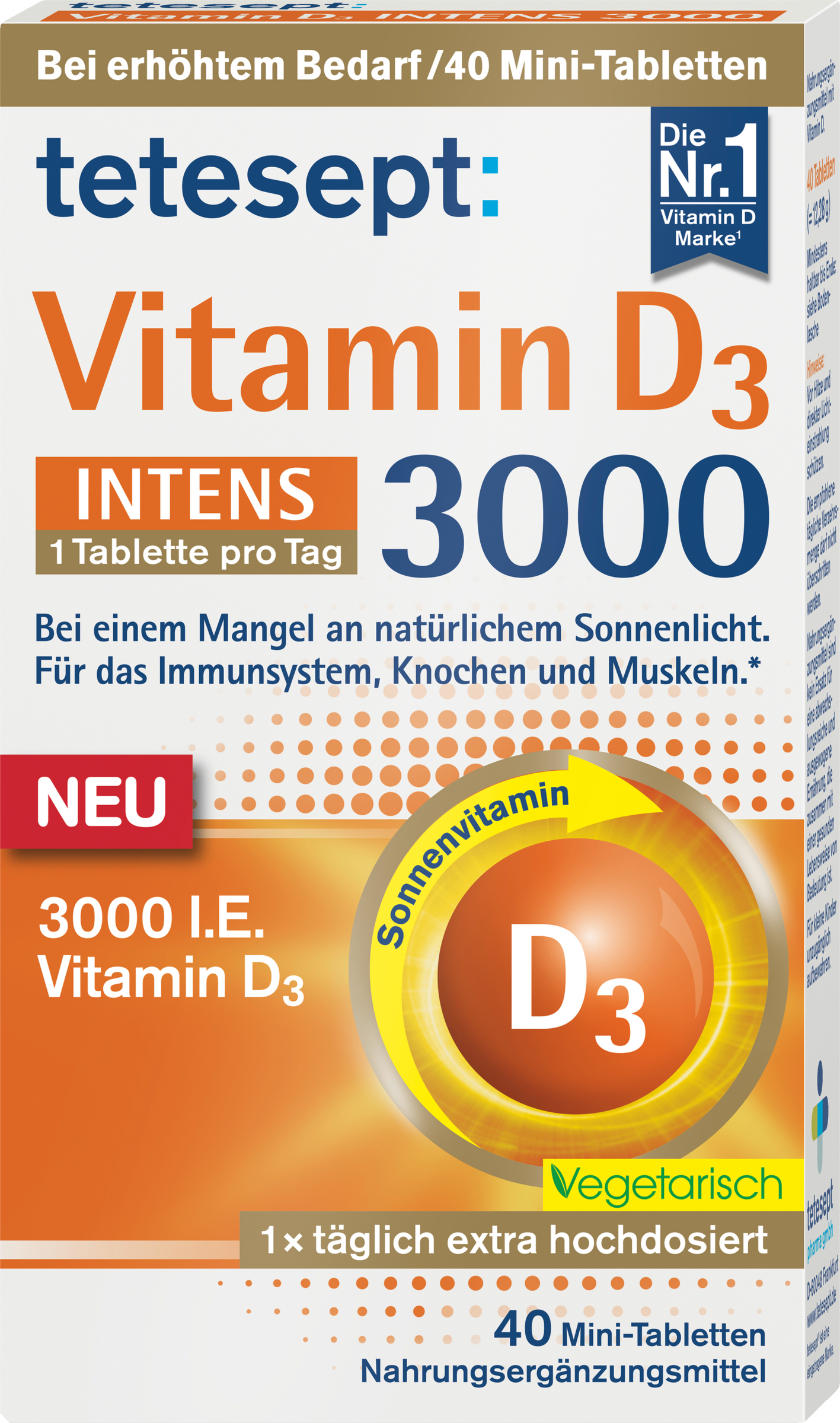 tetesept Vitamin D3 3000 Integs Mini-tablets