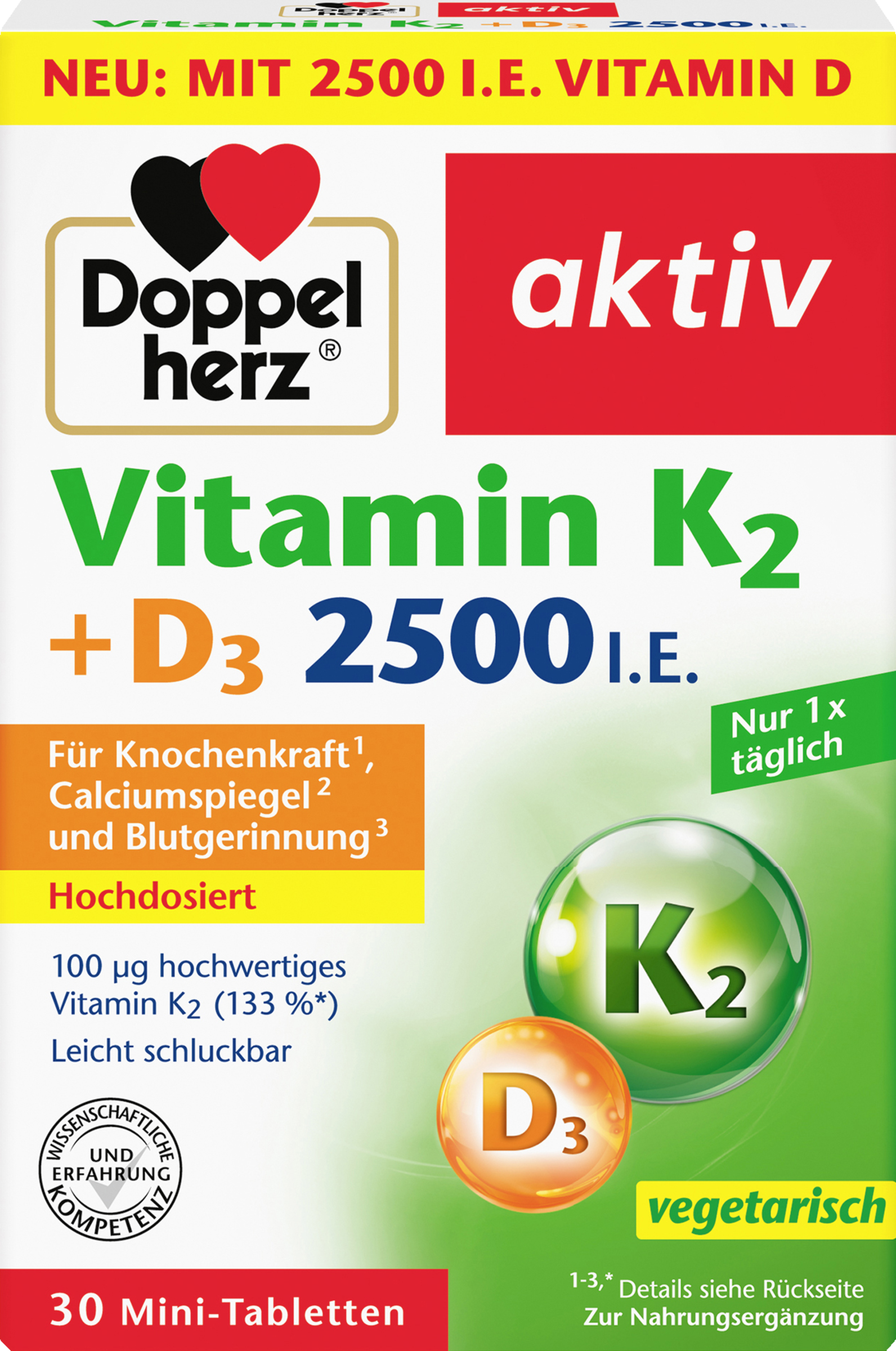 Doppelherz Vitamin K2 + D3 2000 I.E. 30 tablets