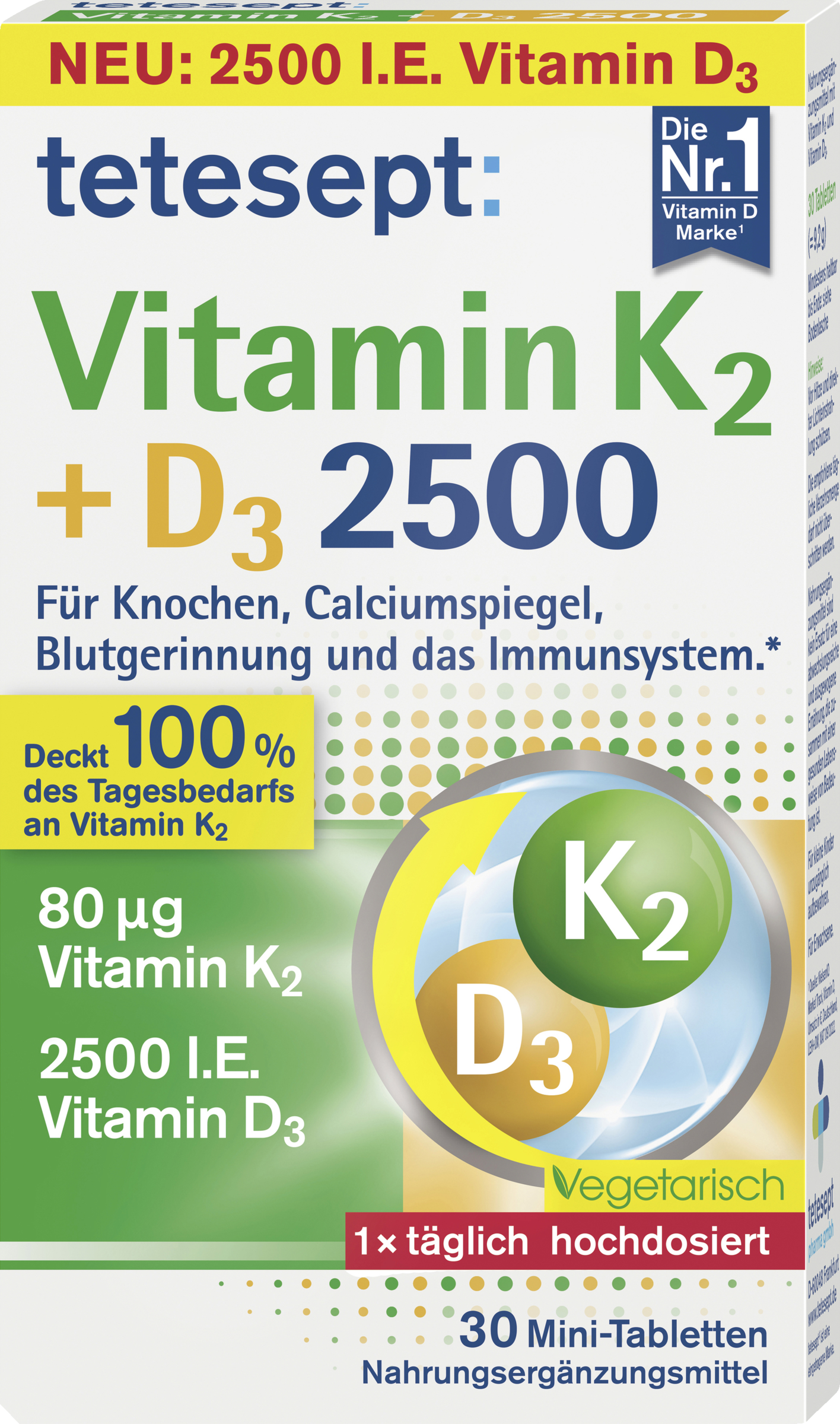 tetesept Vitamin K2 + D3 2500 mini tablets