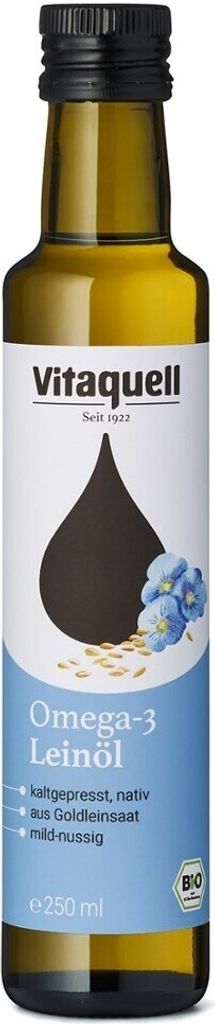 Vitaquell Omega-3 linseed oil from golden linseed, cold-pressed -- 250ml