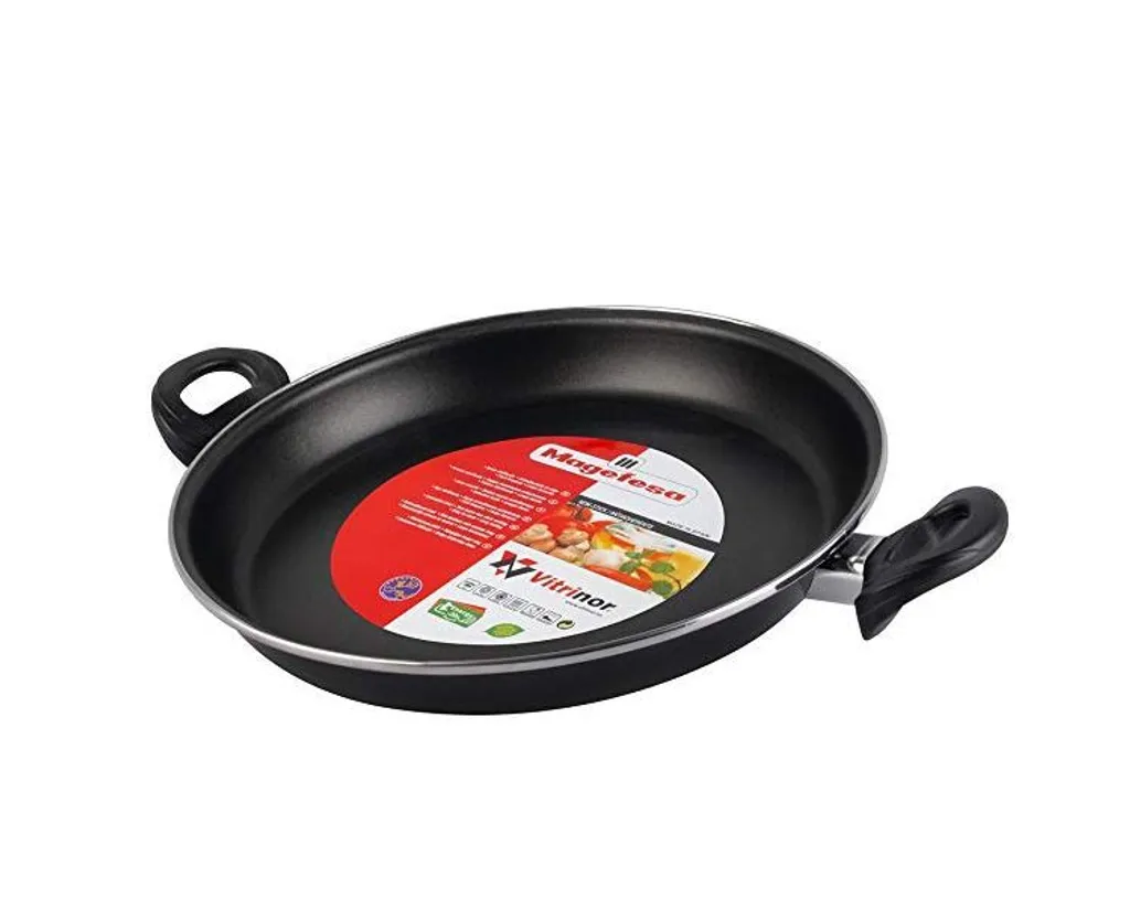 Vitrinor Black Paella 01101902 frying pan, 30 cm max. diameter, enamelled, suitable for induction hobs, non-stick coating